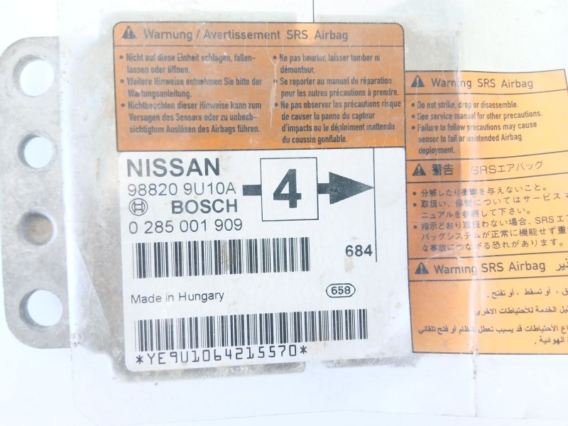 Recambio de centralita airbag para nissan note (e11e) 1.4 cat referencia OEM IAM 988209U10A 0285001909 