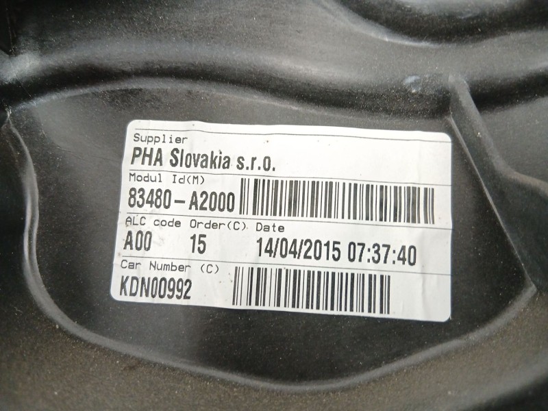 Recambio de elevalunas trasero derecho para kia cee´d (jd) 1.4 crdi 90 referencia OEM IAM 83480A2000  