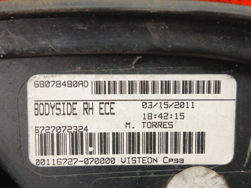 Recambio de piloto trasero derecho para fiat freemont (345_) 2.4 referencia OEM IAM 68078480AD  