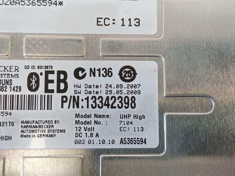 Recambio de modulo electronico para opel insignia a (g09) 2.0 cdti (68) referencia OEM IAM 13342398  