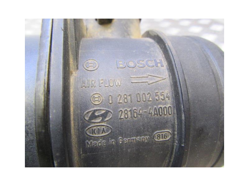 Recambio de caudalimetro : hyundai terracan : 2.9 crd (163,15cv) [2005] para hyundai terracan 2.9 crd referencia OEM IAM 0281002