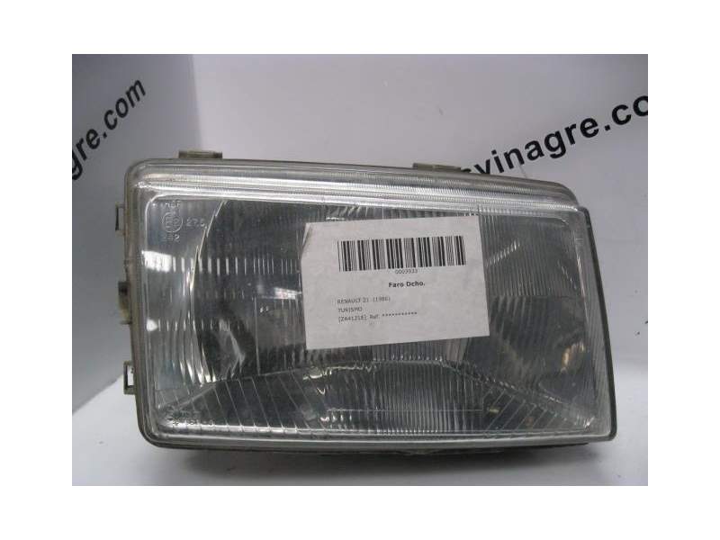 Recambio de faro derecho para renault 21 turismo referencia OEM IAM   