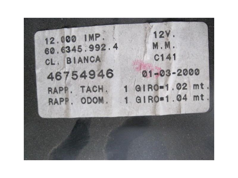 Recambio de cuadro instrumentos : fiat brava : 1.9 jtd - 105 cv [2000] para fiat brava 1.9 jtd - 105 cv referencia OEM IAM   