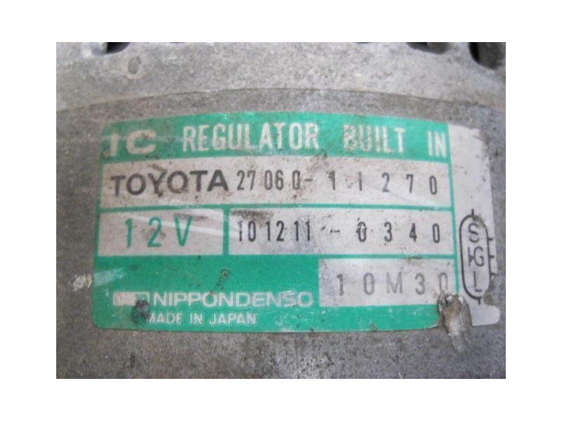 Recambio de alternador : toyota corolla : 1.3 [1994] para toyota corolla 1.3 referencia OEM IAM 2706011270  