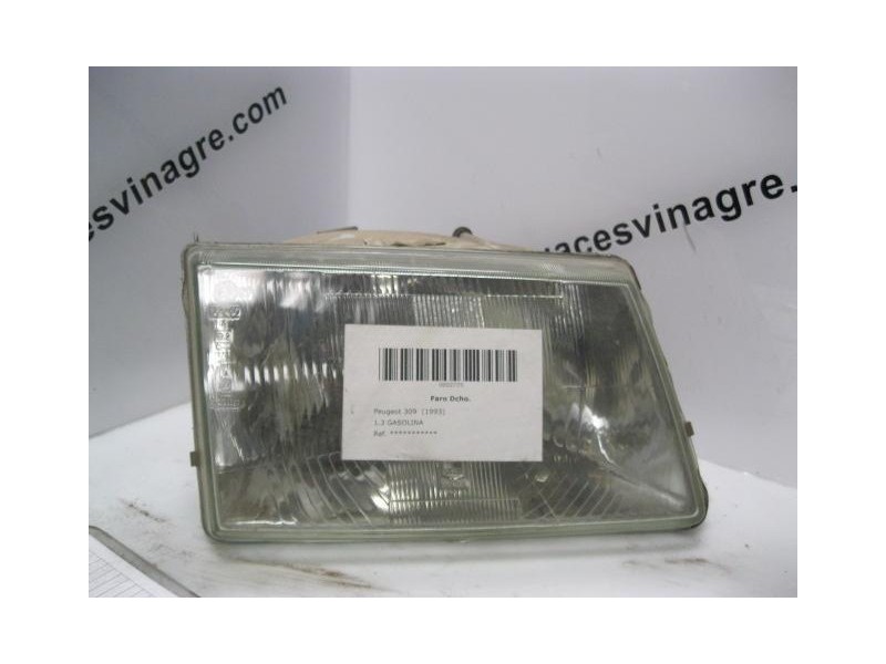 Recambio de faro dcho. : peugeot 309 : 1.4 gasolina [1987] para peugeot 309 1.4 gasolina referencia OEM IAM   