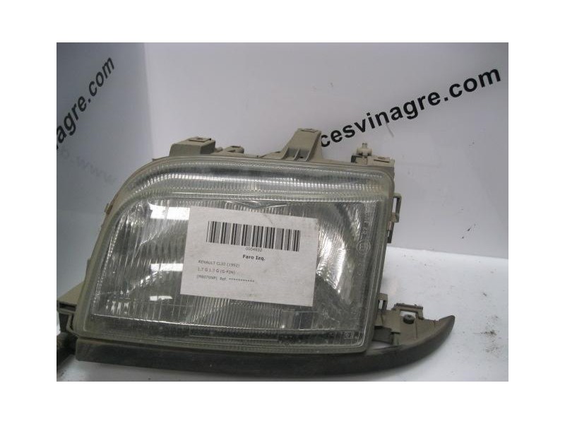 Recambio de faro izq. : renault clio : 1.7 g 1.7 g (g-f2n) [1992] para renault clio 1.7 g 1.7 g (g-f2n) referencia OEM IAM   