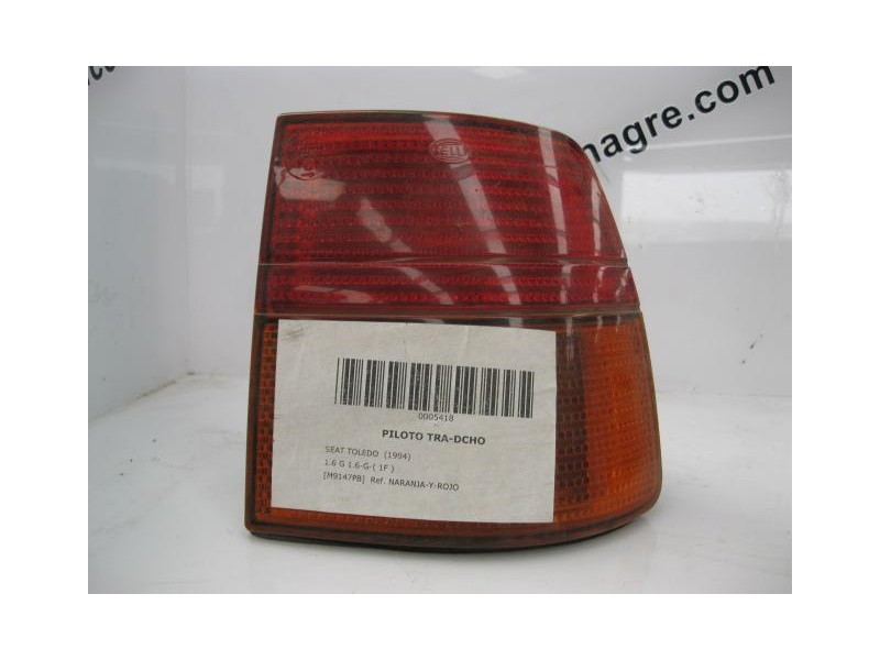 Recambio de piloto trasero dch. : seat toledo : 1.6-g-1f (70,72cv) [1994] para seat toledo 1.6-g-1f   referencia OEM IAM NARANJA