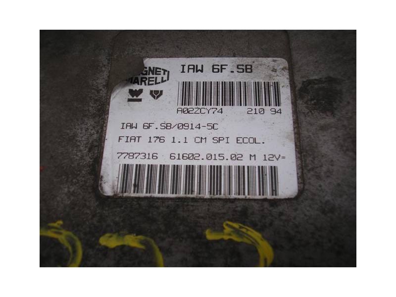 Recambio de centralita : fiat punto : 1.1 g-176a6 (54,4cv) 3p [1994] para fiat punto 1.1 g-176a6 referencia OEM IAM IAW_6F.SB  