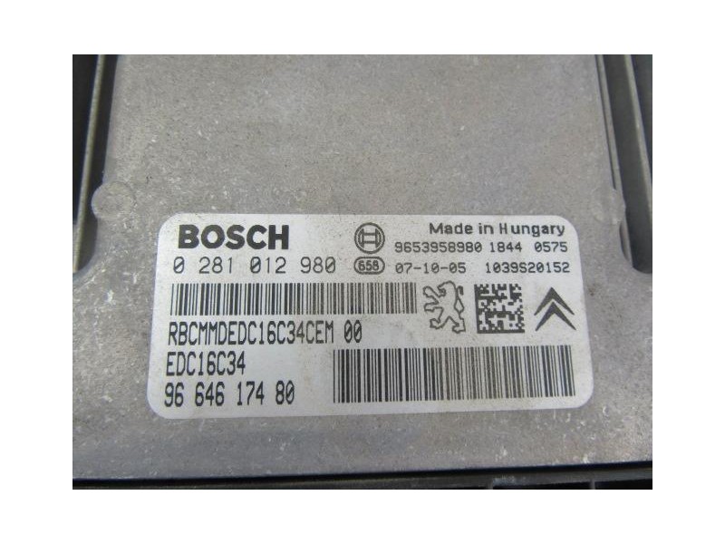 Recambio de centralita : citroen c 4 : 1.6 hdi picasso [2008] para citroen c 4 1.6 hdi picasso referencia OEM IAM 0281012980  