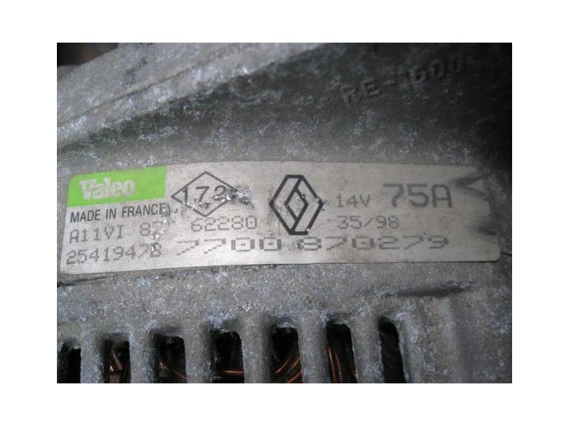 Recambio de alternador : renault clio : 1.4-g/e7j (74,8cv) 5p [1999] para renault clio 1.4-g/e7j referencia OEM IAM 7700870279  