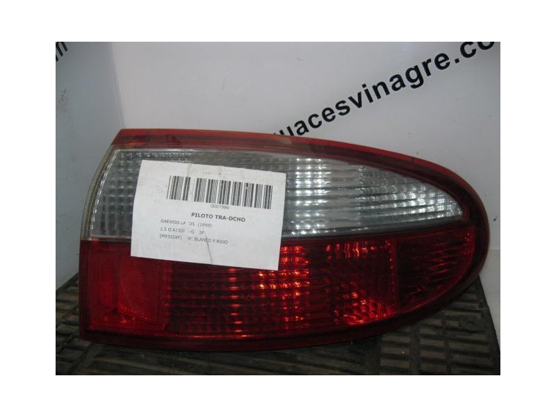 Recambio de piloto trasero dch. : daewoo lanos : 1.5 g a15sms-g (85,68cv) 3p [1999] para daewoo lanos 1.5 g a15sms-g referencia 