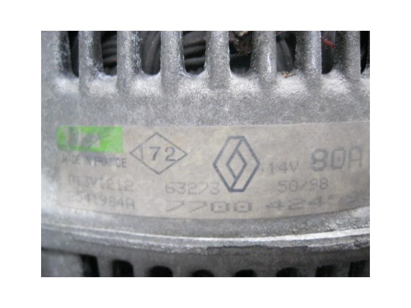Recambio de alternador : renault megane : 1.6 g-k7m (74,8cv) 5p [1999] para renault megane 1.6 g-k7m referencia OEM IAM A13V1212