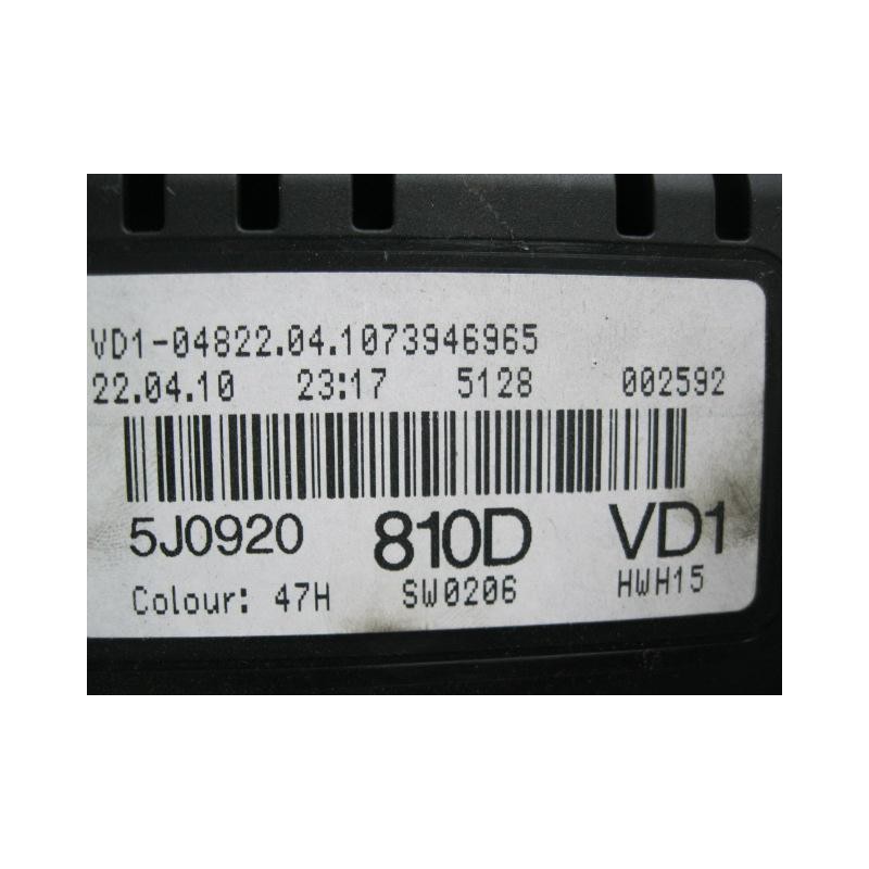 Recambio de cuadro instrumentos : skoda fabia : 1.6 tdi (cay) 105cv 5p [2010] para skoda fabia 1.6 tdi (cay) 105cv  5p referenci