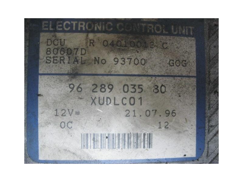 Recambio de centralita : peugeot 806 : 2.1 td -p8c (108,8cv) 5p [1996] para peugeot 806 2.1 td -p8c referencia OEM IAM 962890358