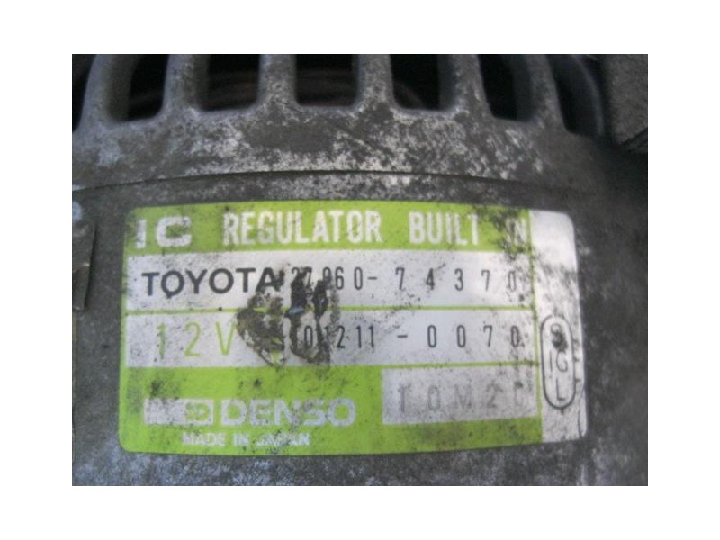 Recambio de alternador : toyota carina : 2.0g-3s-fegas.s/plomo(133,28cv) 4p [1993] para toyota carina 2.0g-3s-fegas.s/plomo refe