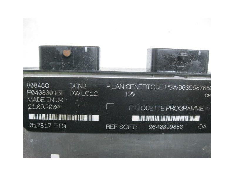 Recambio de centralita : peugeot 206 : 1.9 d -wjy (69,36cv) 5p [2000] para peugeot 206 1.9 d -wjy referencia OEM IAM 9639587680 