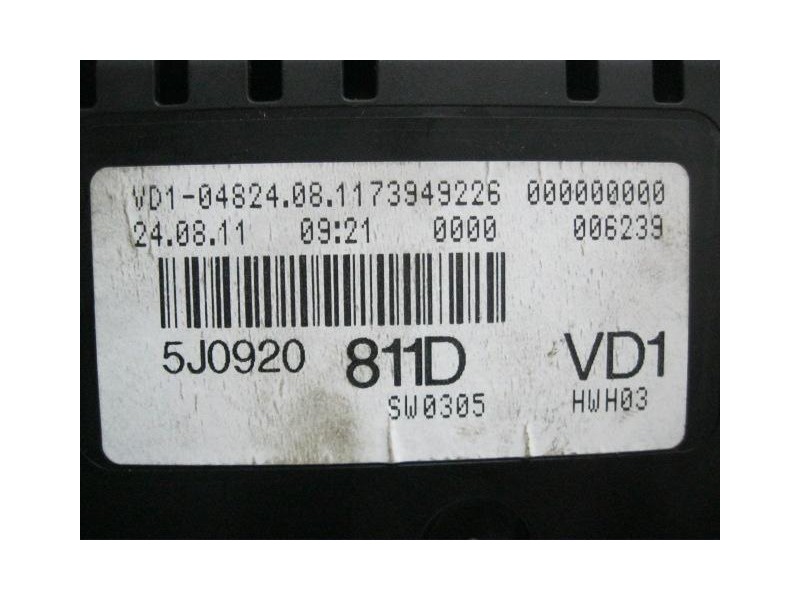 Recambio de cuadro instrumentos : skoda fabia : 1.6 td-cay (75cv) [2011] para skoda fabia 1.6 td-cay    referencia OEM IAM 5J092