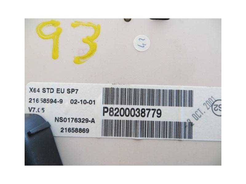 Recambio de cuadro instrumentos : renault megane : 1.4 g /k4j c7 (95,2cv) 3p [2001] para renault megane 1.4 g /k4j c7 referencia