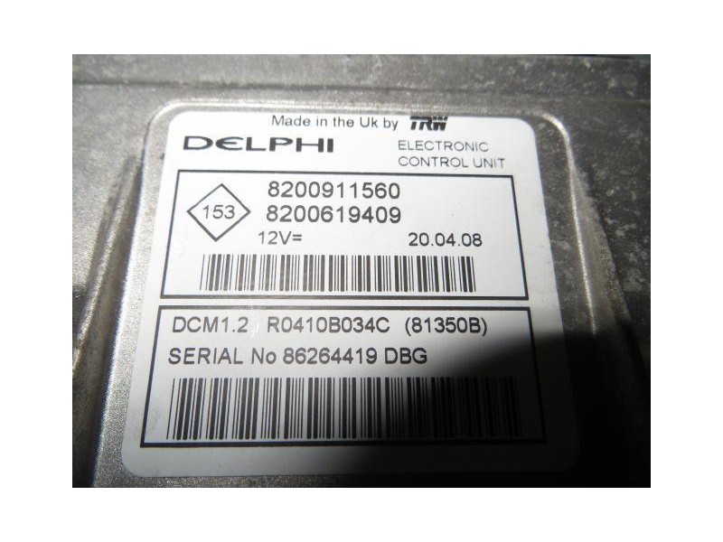 Recambio de centralita : renault modus : 1.5 d/k9k t7 (85,68cv) 5p [2008] para renault modus 1.5 d/k9k t7 referencia OEM IAM 820