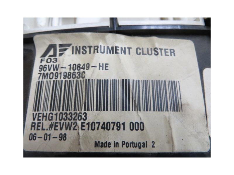 Recambio de cuadro instrumentos : seat alhambra : 2.0 g /ady (115,6cv) 5p [1998] para seat alhambra 2.0 g /ady referencia OEM IA