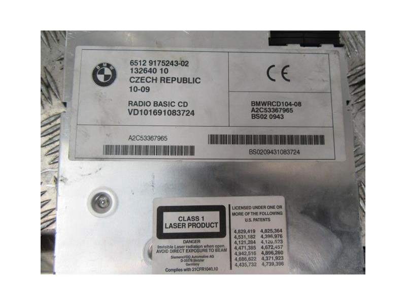Recambio de equipo musica radio cd : bmw x3 : 2.0 td (177cv) 6v [2009] para bmw x3 2.0 td 6v referencia OEM IAM VD101691083724  