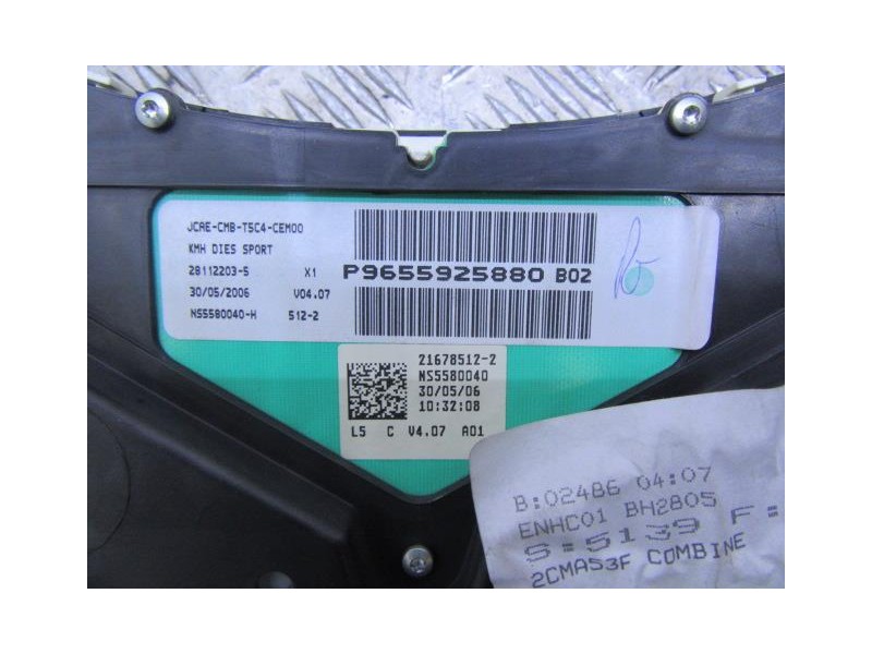 Recambio de cuadro instrumentos : peugeot 307 : 2.0 hdi cabrio 6v [2006] para peugeot 307 2.0 hdi cabrio 6v referencia OEM IAM 9