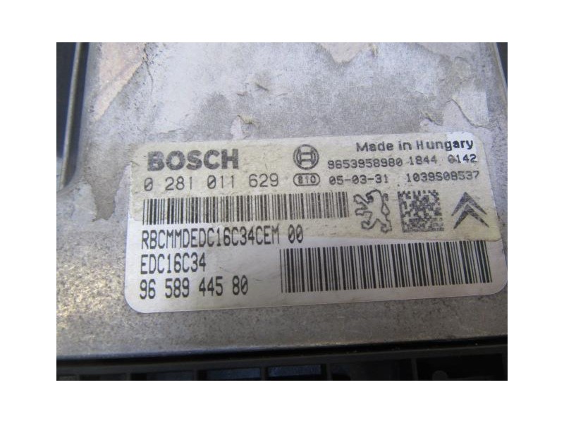 Recambio de centralita : citroen c 4 : 1.6 hdi (108,77cv) [2005] para citroen c 4 1.6 hdi referencia OEM IAM 0281011629BOSCH  