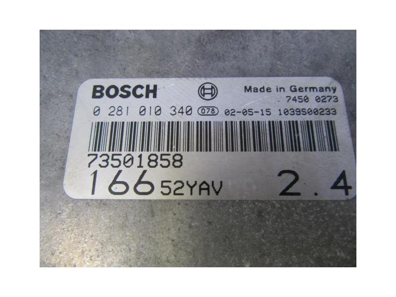 Recambio de centralita : alfa romeo 166 : 2.4 jtd (149,56cv) [2003] para alfa romeo 166 2.4 jtd referencia OEM IAM 0281010340BOS