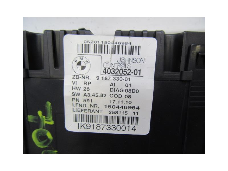 Recambio de cuadro instrumentos : bmw 118 : 2.0 td (142,76cv) 6v [2011] para bmw  118 2.0 td 6v referencia OEM IAM 9187330-01  