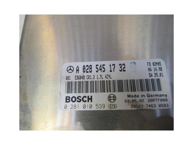 Recambio de centralita : m. benz vaneo : 1.7 cdi [2004] para m. benz vaneo 1.7 cdi referencia OEM IAM A0285451732  