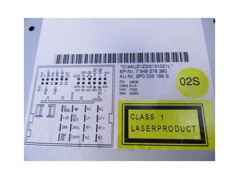 Recambio de equipo musica radio cd : audi a3 : 1.9 tdi (104,69cv) [2009] para audi a3 1.9 tdi referencia OEM IAM 8P0035186S  