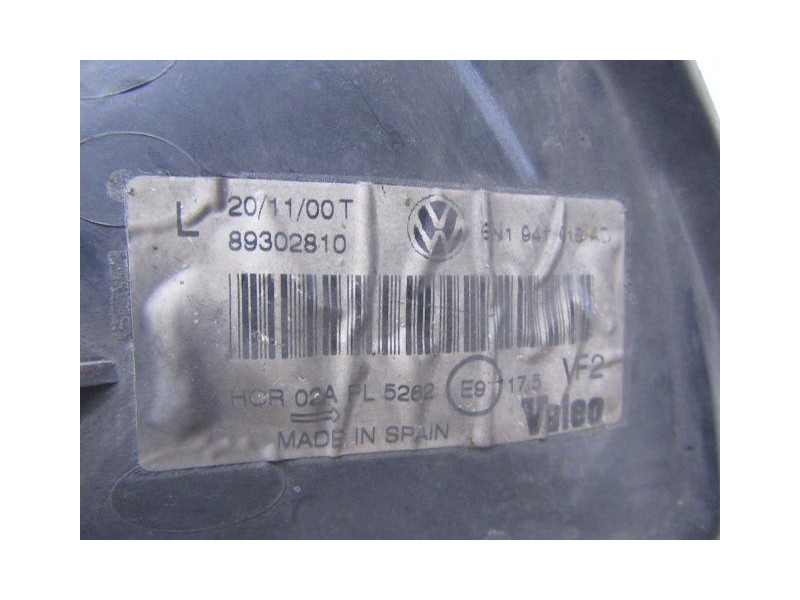 Recambio de faro izquierdo : volkswagen polo : 1.4 g (74,78cv) [2001] para volkswagen polo 1.4 g referencia OEM IAM 89302810  