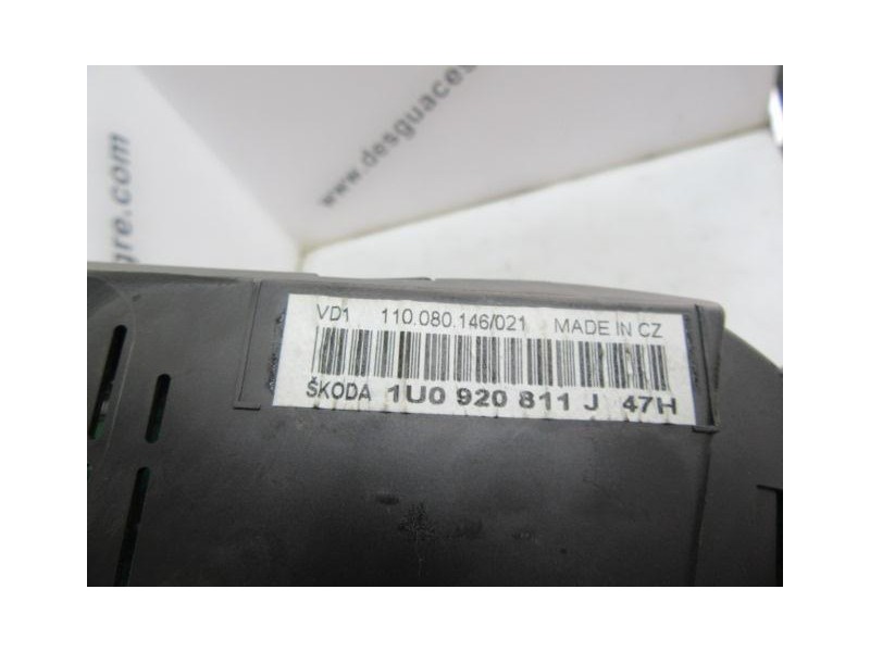 Recambio de cuadro instrumentos : skoda octavia : 1.9 d -alh (89,76cv) 5p [2005] para skoda octavia 1.9 d -alh referencia OEM IA