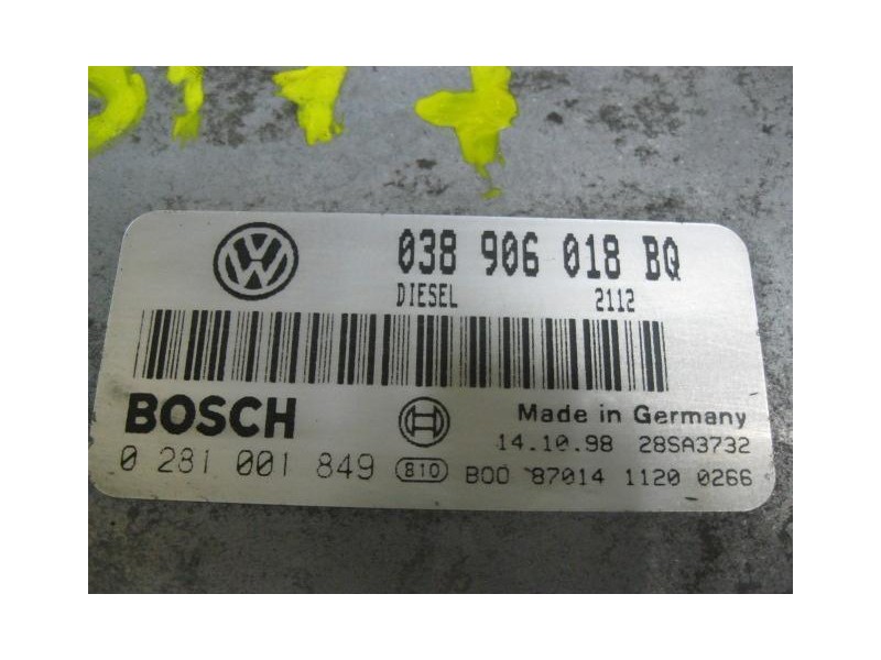 Recambio de centralita : skoda octavia : 1.9 tdi(agr-90cv) 5v- 4p [1998] para skoda octavia 1.9 tdi(agr-90cv) 5v- referencia OEM