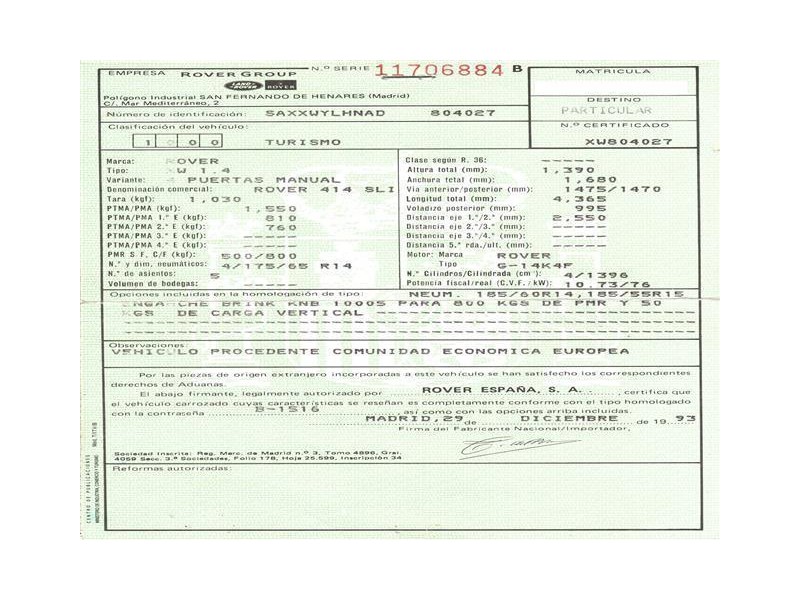 rover  414 del año 1994