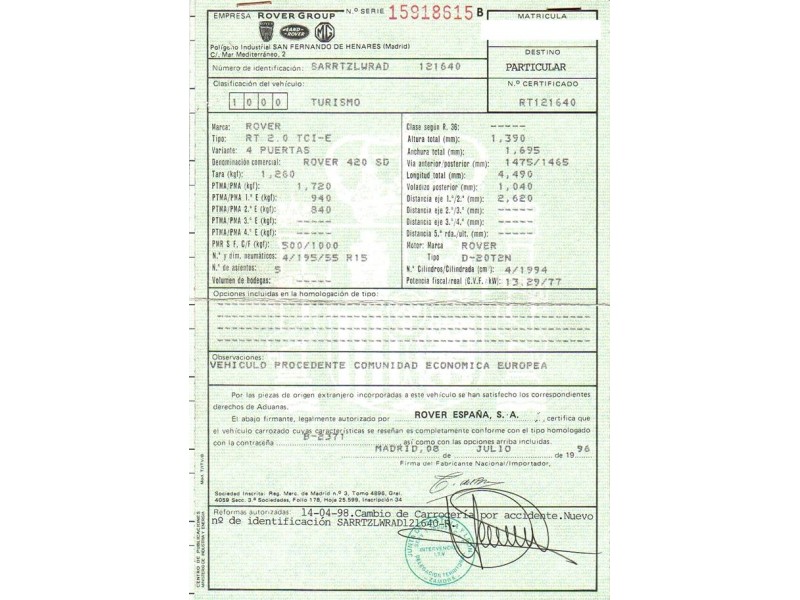rover  420 del año 1996