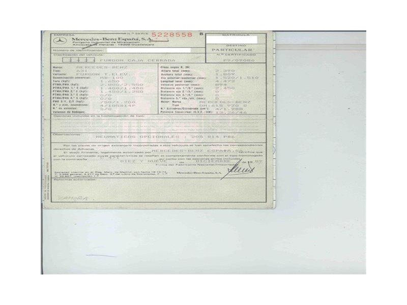 m. benz mb 100 del año 1990