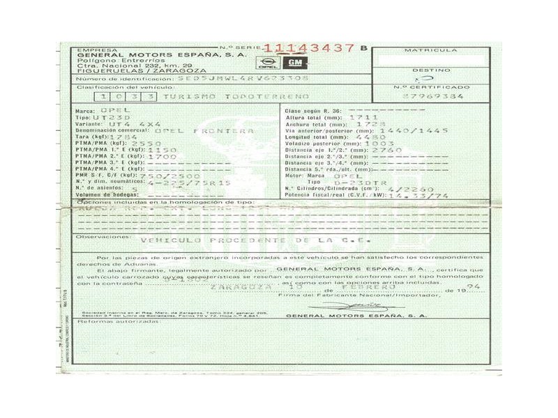opel frontera del año 1994