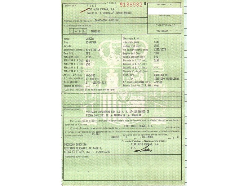 lancia y10 del año 1992