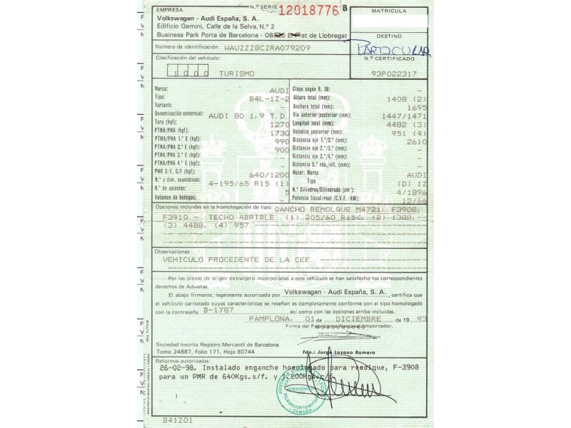 audi  80 del año 1994