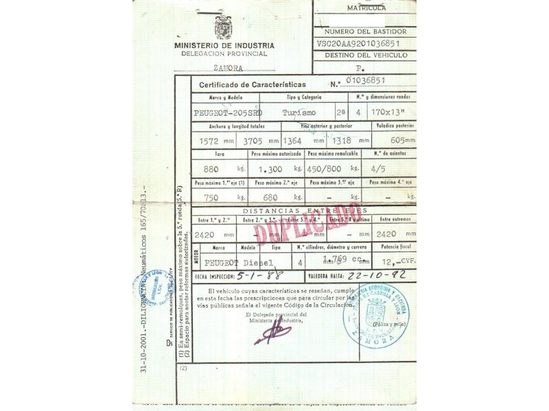 peugeot 205 del año 1987