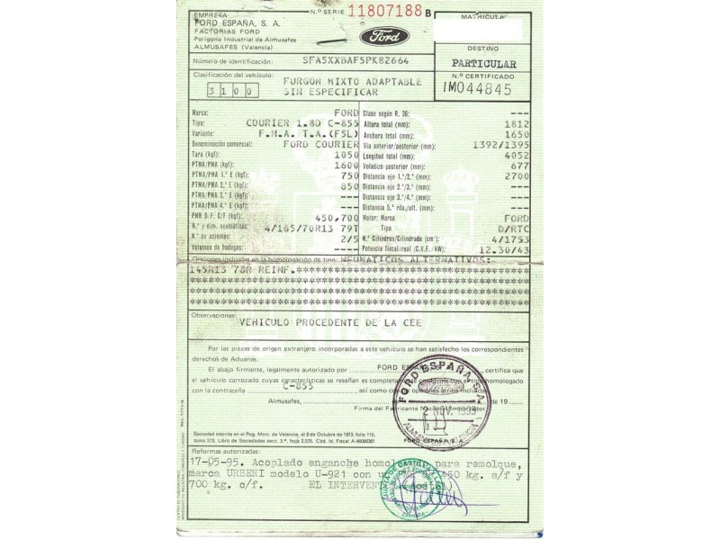 ford courier del año 1994