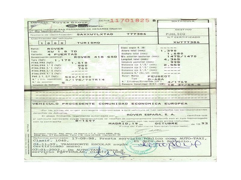 rover  418 del año 1994