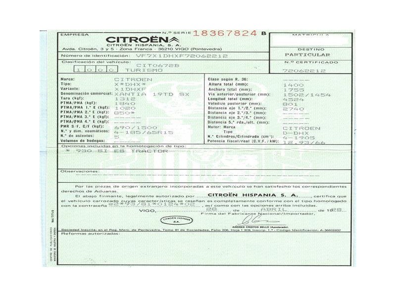 citroen xantia del año 1998