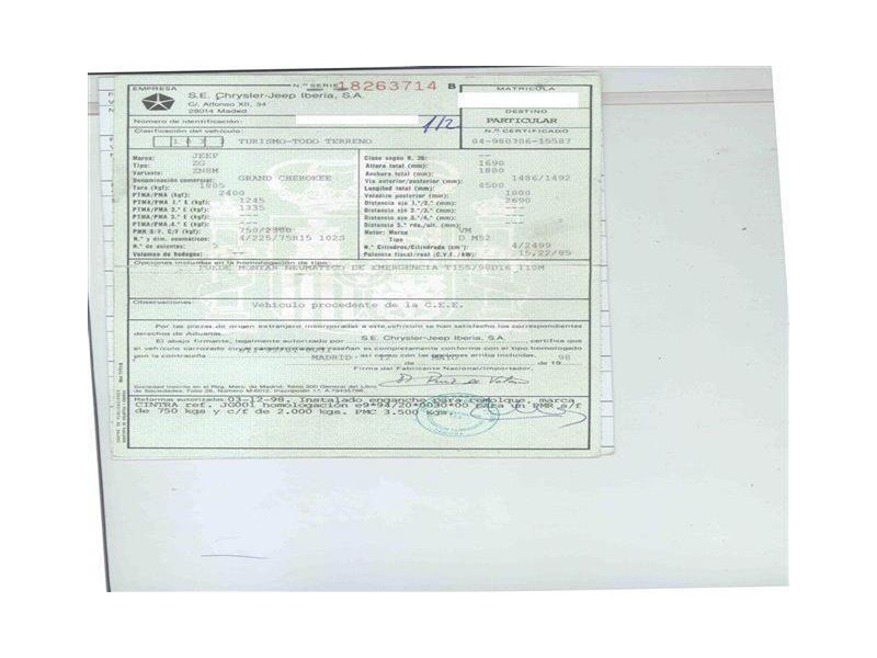 jeep grand cherokee del año 1998
