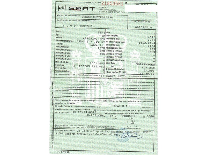 seat leon del año 2000