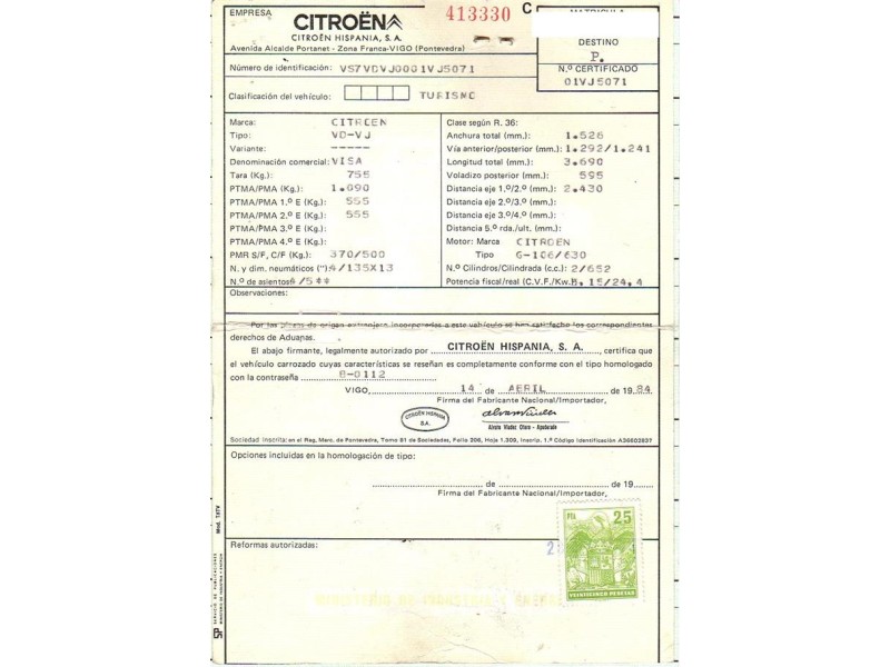 citroen visa del año 1984
