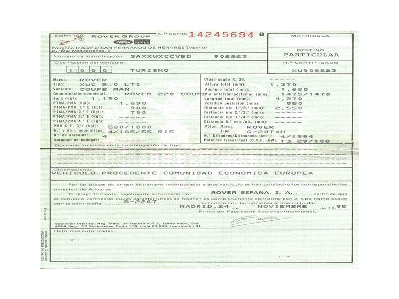 rover  220 del año 1996
