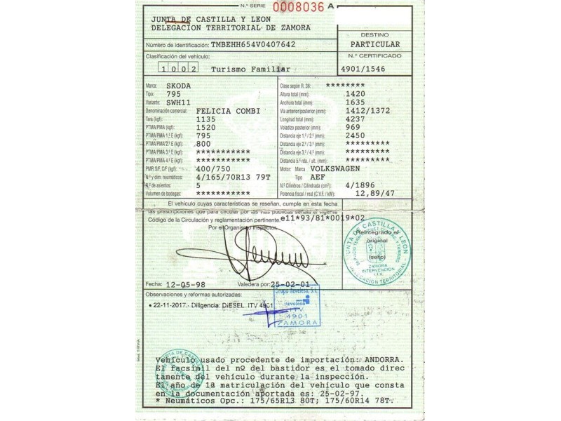 skoda felicia del año 1998