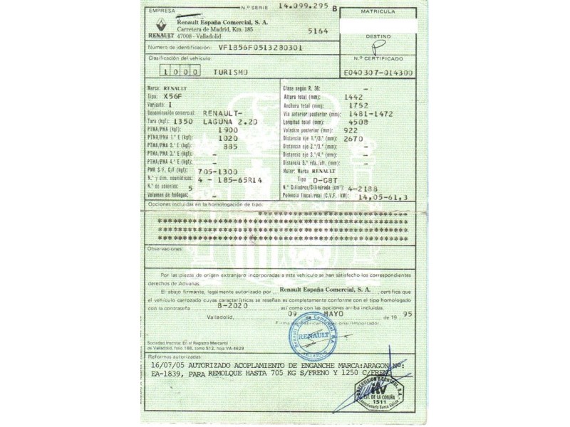 renault laguna del año 1996